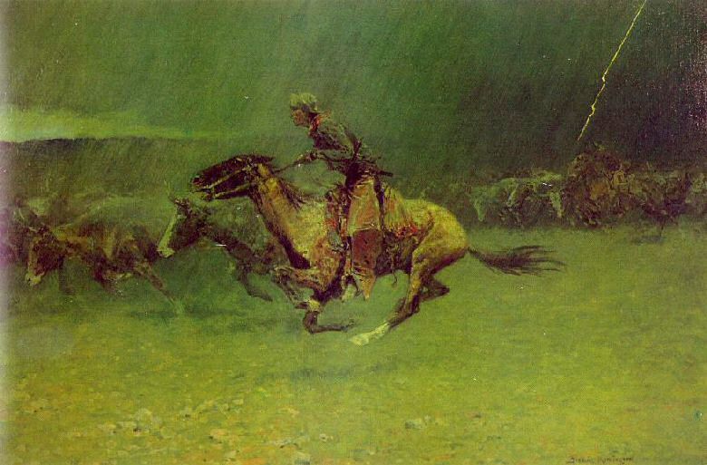 Frederic Remington The Stampede